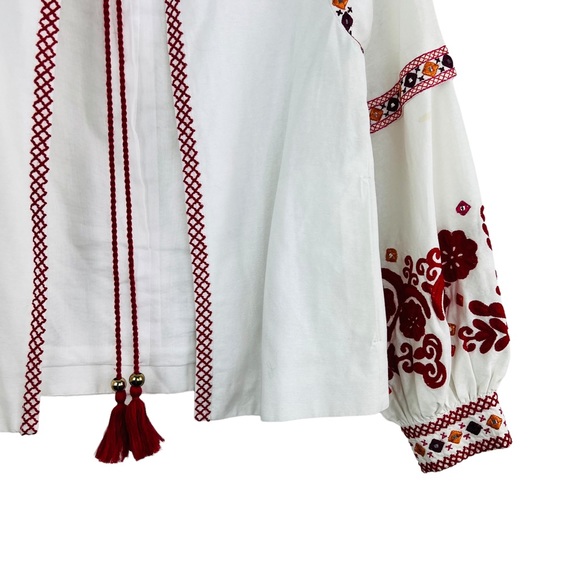 Club Monaco White Embroidered Front-Tie Oversized Cardigan/Jacket Women size XS - Picture 7 of 16